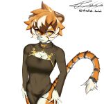  absurd_res anthro arknights black_body breasts clothed clothing felid female fur hair heredero_tmimi hi_res hypergryph jewelry looking_at_viewer mammal multicolored_body multicolored_fur multicolored_hair necklace orange_body orange_fur orange_hair pantherine panties panties_down partially_clothed portrait signature simple_background solo studio_montagne three-quarter_portrait tiger underwear underwear_down undressing video_games waaifu_(arknights) white_background white_body white_fur white_hair 