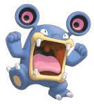  artist_request clenched_hands derivative_work fangs full_body highres loudred no_humans nostrils official_art open_mouth pokemon pokemon_(creature) pokemon_focus pokemon_mystery_dungeon pokemon_mystery_dungeon:_explorers_of_time/darkness/sky simple_background solo standing standing_on_one_leg symbol-shaped_pupils tongue triangle-shaped_pupils uvula white_background 