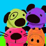  4others animal_ears bear_(curious_buddies) blue_sky cat_(curious_buddies) cat_ears curious_buddies derivative_work dog_(curious_buddies) dog_ears highres multiple_others nickelodeon no_humans non-web_source other_focus outdoors pig pig_(curious_buddies) puppet screenshot_redraw sky tv_show 