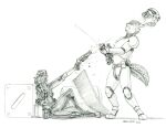  2022 anthro armor baron_engel blaster breasts canid canine clothing duo eyes_closed female fox graphite_(artwork) greyscale gun headgear helmet jacket male mammal monochrome open_mouth pencil_(artwork) ranged_weapon sitting star_wars stormtrooper story story_in_description topwear traditional_media_(artwork) weapon 