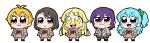  5girls :3 :o antenna_hair arms_at_sides bad_id bang_dream! bkub black_shoes blazer blonde_hair blue_hair blush_stickers brown_dress brown_hair brown_necktie brown_shoes brown_skirt brown_socks buttons chibi chibi_only closed_mouth collared_shirt dot_nose double-breasted dress full_body grey_eyes grey_jacket grey_socks hair_between_eyes hair_ornament hairclip hanasakigawa_school_uniform haneoka_school_uniform hello_happy_world! jacket kitazawa_hagumi long_hair long_sleeves matsubara_kanon medium_hair multiple_girls neck_ribbon necktie official_art okusawa_misaki one_side_up open_mouth orange_hair parallel_hairclips plaid_clothes plaid_skirt pleated_skirt ponytail purple_eyes purple_hair red_eyes red_ribbon ribbon sailor_collar sailor_dress school_uniform seta_kaoru shirt shoes short_hair sidelocks simple_background skirt socks standing striped_clothes striped_necktie teeth tsurumaki_kokoro upper_teeth_only white_background white_sailor_collar white_shirt winter_uniform yellow_eyes 