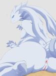  absurd_res anus blue_eyes butt claws dragon female fur genitals hi_res legendary_pok&eacute;mon nintendo nude plache6 pok&eacute;mon pok&eacute;mon_(species) pussy reshiram solo video_games white_body white_fur 