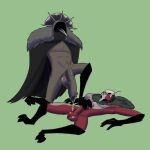 1:1 2_fingers arthropod avian balls big_balls big_penis bird bodily_fluids brown_body cape clothing corvid corvus_(genus) crawfather crow crown detrefle13 duo fingers fur genital_fluids genitals grey_body grey_fur headgear hi_res hollow_knight:_silksong hollow_knight_(franchise) humanoid male male/male mottled mottled_body mottled_skarr oscine passerine penis precum precum_on_face precum_on_penis red_body team_cherry