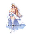  1girl alternate_costume aoi_nagisa_(metalder) arm_under_breasts blue_eyes blush breasts bridal_veil bride clothes_lift commentary_request copyright_notice covered_navel dress dress_lift elbow_gloves full_body furrowed_brow gloves high_heels highres huge_breasts koukawa_asuka lace lace-trimmed_thighhighs lace_trim lactation lifting_own_clothes long_hair official_alternate_costume official_art panties pregnant pussy_juice second-party_source see-through_clothes see-through_midriff shoes simple_background standing taimanin_(series) taimanin_rpgx thighhighs tongue tongue_out underwear veil very_long_hair wedding_dress white_background white_gloves white_panties white_thighhighs wide_hips 