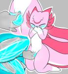 2_penises 4_fingers ambiguous_gender amphibian animal_genitalia animal_penis anthro axolotl big_tail blue_blush blue_penis blush bodily_fluids cetacean_genitalia cetacean_penis close-up covering covering_mouth digital_drawing_(artwork) digital_media_(artwork) disembodied_hand external_gills eyes_closed feral fin fingering fingers genital_fluids genital_slit genitals gills grey_background heart_symbol hemipenes hi_res hikiwi internal internal_slit kiwi_(hikiwi) kneeling long_tail looking_pleasured male male/ambiguous male/male marine moan mole_salamander multi_genitalia multi_penis multicolored_body penis pink_body salamander simple_background slit_fingering slit_play steam tail tail_fin tapering_penis toony traditional_media_(artwork)