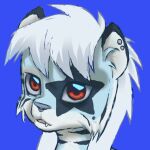 alternative_fashion ambiguous_gender anthro barkingtigerr blue_body blue_fur dungeons_and_dragons emo felid fur glowing glowing_eyes hasbro mammal pantherine solo striped_body striped_fur stripes tabaxi teeth_showing tiger white_body white_fur wizards_of_the_coast