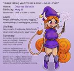  absurd_res anthro big_breasts bovid bovine breasts cattle clothed clothing cowgirl_(disambiguation) deanna_(magicwritings) female hair hat headgear headwear hi_res long_ears long_hair magic_user magicwritings mammal model_sheet nipples red_hair simple_background smile solo witch witch_hat 