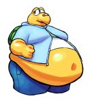 2019 anthro bandage bandage_on_face bandage_on_nose belly_overhang belly_peeking_out biped blush blush_lines bottomwear chubby_cheeks clothing denim denim_bottomwear denim_clothing digital_drawing_(artwork) digital_media_(artwork) green_shell half-closed_eyes hi_res hoodie jeans koopa koopa_troopa koops looking_away love_handles male mario_bros moobs muffin_top narrowed_eyes nintendo noctoon obese obese_anthro obese_male open_mouth overweight overweight_anthro overweight_male pants paper_mario portrait reptile scalie shell shirt shy signature simple_background solo standing thick_thighs three-quarter_portrait three-quarter_view topwear undersized_clothing white_background yellow_body