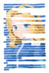  1girl blackout_poetry blonde_hair blue_dress blue_eyes blue_hairband commentary draw_chill's dress english_text eyelashes hairband looking_at_viewer maria_robotnik medium_hair solo sonic_(series) upper_body 