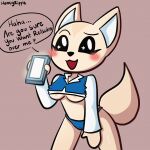  aggressive_retsuko animated anthro canid canine female female/female fennec fenneko fox hi_res honeyripple mammal nipple_slip sanrio solo 