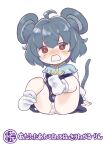  1girl ahoge animal_ear_fluff animal_ears arm_support bangs bare_legs blush bright_pupils cameltoe capelet chibi commentary_request cookie_(touhou) dot_nose dress embarrassed eyebrows_visible_through_hair eyes_visible_through_hair feet_up full_body grey_dress grey_hair hair_between_eyes legs_up long_sleeves looking_at_viewer mouse_ears mouse_tail nazrin no_shoes nyon_(cookie) open_mouth panties pantyshot red_eyes short_hair simple_background sitting socks solo sweat tail touhou translation_request tsuzuchii underwear white_background white_legwear white_panties white_pupils white_sleeves 