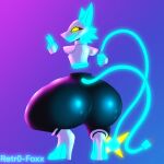  android anthro big_butt blue_body blue_fur butt clothing crouching curvy_figure deltarune electrical_plug eyelashes felid feline felis female floating_hands fur glowing glowing_body glowing_eyes glowing_fur hi_res high_heels holding_object holding_weapon hourglass_figure huge_hips huge_thighs looking_at_viewer looking_back machine mammal rear_view retr0foxx robot solo tasque_manager thick_thighs undertale_(series) video_games weapon whip white_body yellow_sclera 