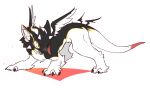 8_horns action_pose ambiguous_gender black_body black_fur claws digital_drawing_(artwork) digital_media_(artwork) dragon feral fur furred_dragon furred_scalie gagaga_ram horn inner_ear_fluff korean_description long_tail markings multi_horn mythological_creature mythological_scalie mythology open_mouth paws pose quadruped raised_wings red_markings scalie simple_background small_wings solo tail tail_wings tapering_tail tuft unusual_anatomy unusual_tail unusual_wing_placement white_background white_body white_fur wings yellow_eyes yellow_markings