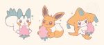  brown_eyes closed_mouth commentary eevee floating food fruit highres holding jirachi licking licking_lips mkt_(buizu-miki) no_humans pachirisu pokemon pokemon_(creature) simple_background sitting smile star_(symbol) strawberry tongue tongue_out untranslatable_commentary yellow_background 