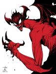  1boy absurdres angry ankle_wings commentary demon demon_boy demon_wings devilman devilman_(character) devilman_crybaby feathered_wings fudou_akira furious highres large_head_wings male_focus manabu_yashiro solo wings 