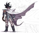  1boy absurdres commentary_request dragon_ball dragon_ball_z dragon_ball_z:_the_tree_of_might highres horang4628 korean_commentary male_focus metamoran_vest monkey_boy monkey_tail muscular muscular_male saiyan saiyan_armor scouter solo spiked_hair tail tail_around_own_waist tullece 