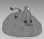  after_vore avian beak belly big_belly duo ears_back feral feral_pred feral_prey grayffo gryphon gryphon_pred gryphon_prey larger_prey lying male monochrome mythological_avian mythology on_front pivoted_ears quadruped simple_background tail_wraps thatgryphonguy unwilling_prey vore wraps 