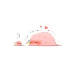  >_< ... blush bocchi_the_rock! closed_eyes commentary_request flying_sweatdrops full-face_blush gotoh_hitori gotoh_hitori_(octopus) gotoh_hitori_(tsuchinoko) heart lipstick_mark no_humans nose_blush rebecca_(keinelove) simple_background spoken_ellipsis sweat translation_request white_background 