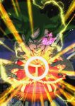  1boy armor aura black_armor black_background black_hair blue_armor brown_tail commentary_request dragon_ball dragon_ball_z electricity highres monkey_tail parted_lips saiyan_armor scouter simple_background smirk solo spiked_hair stktik09060906 tail tullece 
