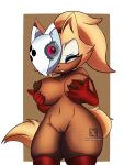 2026 absolute_territory anthro areola armwear artist_name bald_crotch big_breasts black_nose blonde_hair breasts brown_areola brown_body brown_nipples brown_skin canid canine canis clothing digital_drawing_(artwork) digital_media_(artwork) elbow_gloves eyelashes eyes_closed fangs female fur genitals genyacero gloves hair hand_on_breast hand_on_own_breast hands_on_own_breasts handwear hi_res idw_publishing legwear long_tail mammal mask mask_on_head mostly_nude mostly_nude_anthro mostly_nude_female multicolored_body multicolored_face multicolored_skin navel nipples nude nude_anthro nude_female open_mouth red_armwear red_clothing red_elbow_gloves red_gloves red_handwear red_legwear red_thigh_highs sega solo sonic_the_hedgehog_(comics) sonic_the_hedgehog_(idw) sonic_the_hedgehog_(series) tail teeth text thick_thighs thigh_highs tied_hair vulva whisper_the_wolf white_body white_fur white_skin wide_hips wolf yellow_body yellow_fur yellow_skin yellow_tail