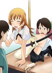  apron ass blush breasts highres smile sword todoroki_yachiyo weapon working!! 