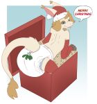 ageplay anthro armwear christmas christmas_clothing christmas_headwear clothed clothing diaper english_text fur gradient_background hardscales hat headgear headwear hi_res holidays infantilism legwear looking_at_viewer male male_anthro narrowed_eyes open_mouth red_armwear red_clothing red_legwear roleplay santa_hat simple_background solo species_request speech_bubble tail tail_tuft tan_body tan_fur teeth text tuft wearing_diaper white_diaper