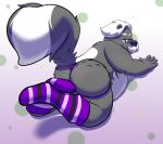  absurd_res anthro chub_(disambiguation) clothing father footwear hairy hi_res inflatingskunk legwear male male/male mammal mature_male mephitid overweight parent skunk slightly_chubby socks solo stockings theinflatingskunk underwear 