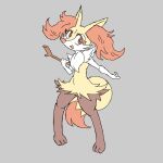 1:1 2018 3_fingers 3_toes :d ambiguous_anthro ambiguous_gender anthro arm_tuft biped braixen brown_body brown_fur canid cheek_tuft chest_tuft colored colored_sketch digital_drawing_(artwork) digital_media_(artwork) digitigrade dipstick_tail eyelashes facial_tuft featureless_crotch feet fingers flat_chested flat_colors front_view full-length_portrait fur generation_6_pokemon goiaba grey_background hi_res hip_tuft holding_object holding_stick inner_ear_fluff looking_away mammal markings monochrome multicolored_body multicolored_fur nintendo nude_ambiguous nude_anthro open_mouth open_smile orange_body orange_eyelashes orange_eyes orange_fur orange_inner_ear_fluff orange_nose orange_tail_tip pokemon pokemon_(species) portrait shoulder_tuft simple_background sketch smile solo standing stick tail tail_markings tapering_snout thick_eyelashes toes tuft two_tone_tail white_body white_fur yellow_body yellow_fur yellow_tail