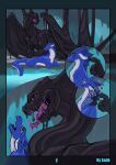  absurd_res cave cave_background cavern comic dragon entity_(sajik) feral feral_on_feral firondraak goo_creature green_eyes hi_res looming_over lying_on_ground male male/male mythological_creature mythological_scalie mythology on_ground open_mouth paws sajik scalie tail unaware_prey white_body 