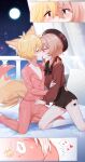  ! +++_(artist) 2boys animal_ears ass_grab beret blonde_hair blush censored closed_eyes commission covered_penis covered_testicles eye_contact fox_boy fox_ears fox_tail full_moon hand_on_another&#039;s_hip hat heart heart-shaped_pupils highres kiss leg_tattoo light_brown_hair looking_at_another male_focus moon multiple_boys musical_note night night_sky original otoko_no_ko pajamas pectorals pointless_censoring short_hair short_shorts shorts skeb_commission sky spoken_exclamation_mark spoken_musical_note symbol-shaped_pupils tail tattoo yaoi 