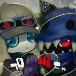  &lt;3 appmon_(species) bandai_namco blue_eyes canid canine canis clothing digimon digimon_(species) domestic_dog eyewear goggles hackmon_(appmon) hat hazard_sign headgear headwear hoodie looking_at_viewer mammal offmon pawpads paws red_eyes topwear 