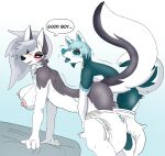 ageplay anthro anthro_on_anthro anthro_penetrated anthro_penetrating anthro_penetrating_anthro black_nose blue_body blue_eyes blue_fur blue_hair blue_nose blue_tail canid canine clothed clothing diaper diaper_down duo female female_penetrated from_behind_position fur grey_body grey_fur grey_hair grey_tail hair hardscales hellaverse helluva_boss hi_res infantilism long_hair loona_(helluva_boss) male male/female male_penetrating male_penetrating_female mammal nipples open_mouth penetration pink_nipples pupils red_sclera roleplay sex short_hair side_view slit_pupils tail topless white_body white_diaper white_fur white_tail yellow_eyes