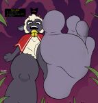 4_toes anthro codex19900 cult_of_the_lamb dialogue dirty dirty_feet extreme_size_difference feet foot_fetish foot_focus foot_play group hi_res lamb_(cult_of_the_lamb) low-angle_view male male/male massive_monster_(studio) micro shrinking shrunk size_difference size_transformation soles toes transformation underfoot