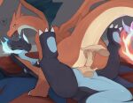 anal anal_fingering animal_genitalia anus blush claws dragon duo feral fingering fire generation_6_pokemon genital_slit genitals hi_res liend mega_charizard mega_charizard_x mega_charizard_y mega_evolution mythological_creature mythological_scalie mythology nintendo nude pokemon pokemon_(species) scalie slit_fingering smile tail wings