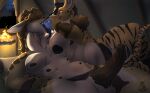  2026 animal_genitalia anthro bodily_fluids breasts campfire dragon drake_(thelovingdragon) equid equine erection feeding_partner female genital_fluids genitals giraffe giraffid group gynomorph hi_res horn hybrid hyena internal intersex male mammal multi_breast mythological_creature mythological_scalie mythology nahliyet_(asofyeun) nolow nude ohzma_(asofyeun) oral_vore precum pseudo-penis scalie signature smile spots stripes tent_interior tongue trio vore zebra 