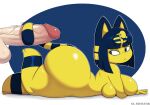  2022 absurd_res animal_crossing ankha_(animal_crossing) anthro balls big_balls big_breasts big_butt big_penis blue_body blue_fur blue_hair bodily_fluids breast_squish breasts butt domestic_cat duo erection felid feline felis female fur genital_fluids genitals hair hi_res huge_balls huge_breasts huge_butt huge_penis leaking_precum lying male mammal nintendo nude on_front penis precum sex short_stack side_boob side_view solo_focus squish tail_fetish tail_play tail_sex tailjob thick_thighs ultrastax vein veiny_penis video_games yellow_body yellow_fur 