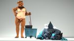  2021 3d_(artwork) 4_fingers 5_fingers 5_toes a1ph4w01v annoyed anthro ass_up balls bearphones blue_sclera bodily_fluids breasts brown_bear brown_body brown_fur brown_hair bucket butt canid canine claws cleaning_tool container cum cum_from_ass cum_in_ass cum_inside dage digital_media_(artwork) duo erection feet female fingers foreskin front_view fur genital_fluids genitals grey_body grey_hair grizzly_bear hair hand_on_hip hi_res humanoid_genitalia humanoid_penis male mammal mop navel neck_tuft nude orange_eyes penis slightly_chubby standing toes tuft ursid ursine 