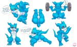 abs absurd_res anthro anus backsack balls bandai_namco butt digimon digimon_(species) erection exercise fennephilim_fox flaccid foreskin genitals hi_res horn legs_up male muscular muscular_anthro muscular_male pecs penis presenting presenting_anus red_eyes scalie shortstack shortstack_male smile smirk solo spread_legs spreading veemon weightlifting workout