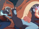 animal_genitalia anus blush claws dragon duo erection feral fire generation_6_pokemon genital_slit genitals hi_res liend male mega_charizard mega_charizard_x mega_charizard_y mega_evolution mythological_creature mythological_scalie mythology nintendo nude penis pokemon pokemon_(species) scalie smile tail wings