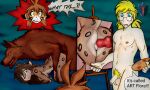 anthro bestiality cuckold eric_vaughan female feral flora_(twokinds) group hi_res human kathrin_vaughan knotalot male male/female mammal painting twokinds