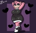  &lt;3 amy_rose big_breasts big_butt black_clothing breasts butt clothing dezmine21 digital_media_(artwork) eulipotyphlan eyeshadow female footwear frown goth green_eyes hair hedgehog hi_res huge_breasts looking_at_viewer makeup mammal pink_body sega simple_background solo sonic_the_hedgehog_(series) tails_gets_trolled thick_thighs wide_hips 