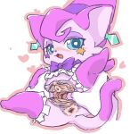 2025 anthro anus armwear blue_eyes blush bow_tie cervix chibi clitoral_hood clitoris clothing diru domestic_cat dress duel_monster duo eyeshadow felid feline felis female frilly frilly_armwear frilly_clothing frilly_dress frilly_legwear front_view fur genitals heart_symbol hearts_around_head human human_on_anthro humanoid_hands interspecies legwear lidded_eyes looking_at_viewer makeup mammal markings open_mouth outline performapal_whim_witch pink_body pink_fur pink_outline purple_eyeshadow semi-anthro simple_background size_difference spread_vulva spreading star_(marking) thumb_in_pussy urethra vaginal_canal vulva white_background yu-gi-oh!