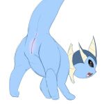  blue_body dewith ear_fins eeveelution female feral feral_focus fin genitals hi_res looking_at_viewer looking_back nintendo pok&eacute;mon pussy solo solo_focus video_games 