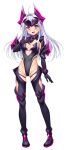  1girl :d aikawa_haruno antenna_hair armor ass_visible_through_thighs avalatia_ignis black_gloves black_leotard blush boots breasts chest_jewel cleavage clothing_cutout corruption covered_navel cutout_above_navel dark_persona earrings elbow_gloves forehead_protector full_body game_cg gloves hand_on_own_chest headgear headpiece heart heart-shaped_pupils highleg highleg_leotard jewelry kamitsurugi_ouka kouyoku_senki_exs-tia_concert large_variant_set leotard long_hair looking_at_viewer medium_breasts non-web_source official_art open_mouth pink_eyes purple_eyes self-datamine single_earring smile solo standing strapless symbol-shaped_pupils tachi-e thigh_boots thighhighs transparent_background variant_set white_hair 