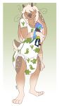 ageplay anthro bodily_fluids brown_body brown_fur clothed clothing diaper eyes_closed floppy_ears front_view full-length_portrait fur genital_fluids gradient_background hair hardscales hi_res infantilism long_ears male male_anthro mouth_closed pattern_clothing portrait roleplay simple_background solo species_request spotted_ears spotted_legs standing tan_body tan_fur tan_hair tired unclean_diaper urine used_diaper wearing_diaper wet_diaper white_clothing white_diaper