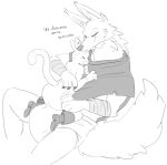 ageplay anthro arm_tuft blush boots canid canine cheek_tuft closed_smile clothed clothing death_(puss_in_boots) diaper dreamworks elbow_tuft eyes_closed facial_tuft felid feline footwear hardscales hi_res hug infantilism male male_anthro mammal mouth_closed neck_tuft partially_colored puss_in_boots_(franchise) roleplay shoes size_difference sketch smile solo tail topless topwear tuft wearing_diaper