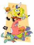  animal_humanoid aquatic asterozoan burger cephalopod cephalopod_humanoid eating echinoderm food group happy hi_res holding_object holding_spatula holding_tool humanoid johnnyhhh male marine_humanoid mollusk mollusk_humanoid nickelodeon open_mouth patrick_star sea_sponge smile spatula spongebob_squarepants spongebob_squarepants_(character) squid_humanoid squidward_tentacles starfish tongue tongue_out tools trio 