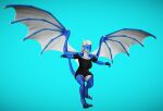  3d_(artwork) anthro blender_(software) blue breasts digital_media_(artwork) dragon flying herm intersex landing scales sfw sketchfab solo thenaitsabel wings zbrush 