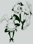  commentary elden_ring english_commentary gargoyle grey_background highres horns imp_(elden_ring) liche_(wiggly_liche) monster no_humans sharp_teeth simple_background teeth watermark wings 