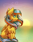 2022 absurd_res cutie_mark dandy_(artist) equid equine eyebrows eyelashes fan_character feathered_wings feathers female feral friendship_is_magic fur hair hi_res mammal multicolored_hair my_little_pony pegasus solo teal_eyes two_tone_hair wings yellow_body yellow_fur 